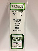 Evergreen Scale Models 267 - Opaque White Polystyrene Channel .250In x 14In (3 pcs pkg)