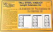 Micro Engineering 75525 HO Tall Steel Viaduct Length Extension - 60Ft