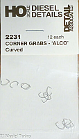 Detail Associates 2231 - HO Scale Curved Corner Grab Irons - For Alco Century Units - pkg(12)