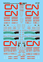 Microscale 60707 - N Scale Railroad Decal Set - Canadian National (CN) - 4-Bay Cylindrical Hoppers 1976+