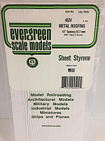 Evergreen Scale Models 4524 - .040in x .500in Opaque White Polystyrene Standing Seam Roofing (1 Sheet)