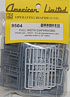American Limited Models 9504 - HO Operating Full Width Diaphragms - 4 Car Set