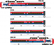 Rapido Trains 203504 - HO UAC TurboTrain (DC/DCC/Sound): Late Amtrak - 5 Car Set