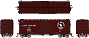 Rapido 155001 - HO 40Ft Boxcar w/ Early Improved Dreadnaught Ends - Great Northern (Mineral Red) - 6pkg