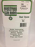 Evergreen Scale Models 2030 .30in Opaque White Polystyrene V Groove Siding (1 Sheet pack)