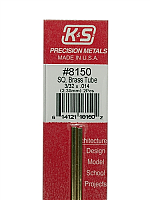 K&S Engineering 8150 All Scale - 3/32 inch OD Square Brass Tube 0.014inch Thick x 12inch Long (2 pkg)