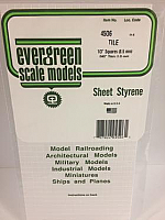 Evergreen Scale Models 4506 - 1/3in x 1/3in Opaque White Polystyrene Square Tile (1sheet)