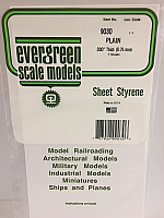 Evergreen Scale Models 9030 - .030in Plain Opaque White Polystyrene Sheet (2 Sheets)