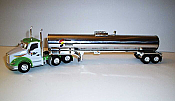 Trucks n Stuff TNS104 HO Kenworth T680 Day-Cab Tractor with Food-Grade Trailer -Assembled  Vernon Transportation (white, green, red, black, yellow, chrome)