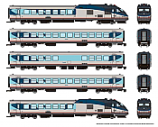 Rapido 525005 - N Scale RTL Turboliner - DC Silent - Amtrak (Phase V) Set #5
