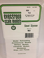 Evergreen Scale Models 4504 - 1/6in x 1/6in Opaque White Polystyrene Square Tile (1sheet)