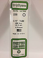Evergreen Scale Models 228 - OD Opaque White Polystyrene Tubing .250In x 14In (3 pcs pkg)