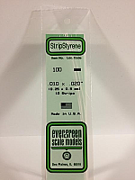 Evergreen Scale Models 100 Opaque White Polystyrene Strips 14in .010x.020 (10pcs pkg)