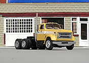 Sylvan Scale Models V-372 HO Scale - 1966-77 Chevy C-90 Low Cab Tandem Axle Long Hood Tractor - Unpainted and Resin Cast Kit