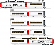 Rapido Trains 203505 - HO UAC TurboTrain (DC/DCC/Sound): CN Rail - 5 Car Set