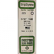 Evergreen Scale Models 223 - OD Opaque White Polystyrene Tubing .093In x 14In (6 pcs pkg)