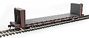 Walthers Mainline 5873 - HO RTR 60Ft Pullman-Standard Bulkhead Flatcar (48Ft IL) - Trailer Train (brown) #90566