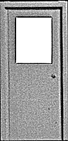 Pikestuff 1103 - HO Doors (White Styrene) - Entryway Type w/Single Large Window - pkg(3)