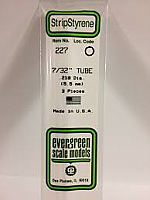 Evergreen Scale Models 227 - OD Opaque White Polystyrene Tubing .219In x 14In (3 pcs pkg)