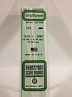Evergreen Scale Models 101 Opaque White Polystyrene Strip 0.010x0.030in (10pcs pkg)