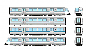 Rapido 204501 HO Bay Area Rapid Transit (DC/DCC/Sound): A-B-B-A Train
