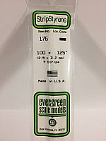 Evergreen Scale Models 176 Opaque White Polystyrene Strips 14in .10x.125 (7pcs pkg)