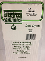 Evergreen Scale Models 4101 .100in Opaque White Polystyrene Clapboard Siding (1sheet)