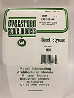 Evergreen Scale Models 2037 .037in Opaque White Polystyrene HO Scale Freight Car Siding (1 Sheet Pack)