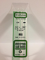 Evergreen Scale Models 104 Opaque White Polystyrene Strips 14in .010x.080 (10pcs pkg)