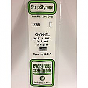 Evergreen Scale Models 266 - Opaque White Polystyrene Channel .188In x 14In (3 pcs pkg)