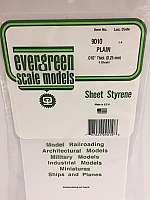 Evergreen Scale Models 9010 - .010in Plain Opaque White Polystyrene Sheet (4 Sheets)