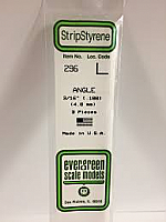 Evergreen Scale Models 296 - Opaque White Polystyrene Angle .188In x 14In (3 pcs pkg)