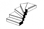 Plastruct 90945 - O (1:48) Custom Right Turn Staircase (1pc)
