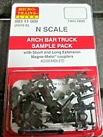 Micro Trains 003 11 000 - N Scale Arch Bar Truck Sampler Pack (2 Pair)