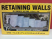 WoodLand Scenics 1158 N Scale Retaining Walls Six Concrete Sections