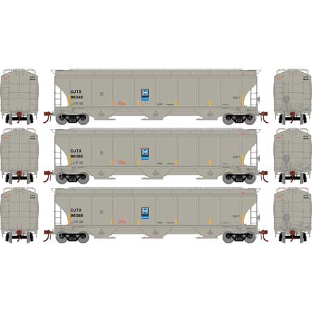 Athearn Genesis G90002 HO Scale - Trinity 3-Bay Hopper - DJTX, pkg(3)
