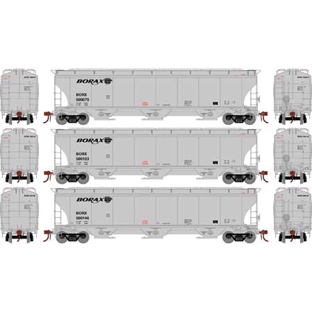 Athearn Genesis G90013 HO Scale - Trinity 3-Bay Hopper - BORX, pkg(3) #1
