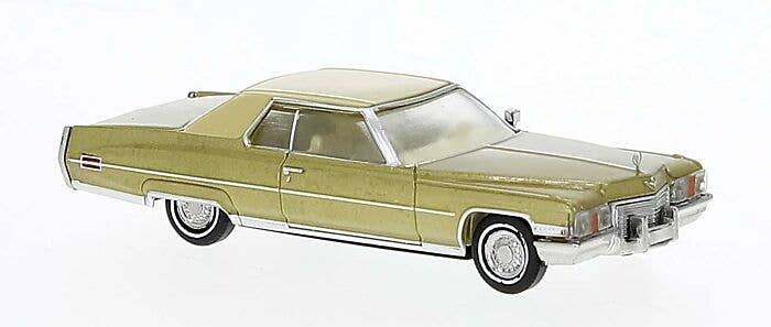 Brekina 18126 - HO 1972 Cadillac Coupe de Ville - Assembled -- Gold, Ivory