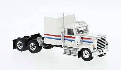 Brekina 85783 - HO 1980 GMC General Sleeper-Cab Tractor - Assembled -- White, Blue, Red