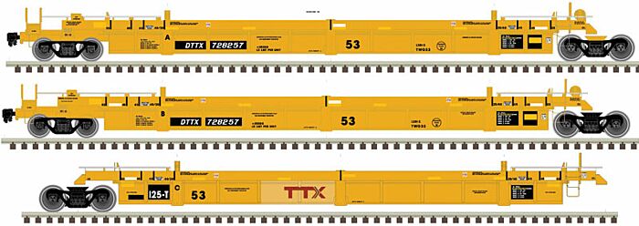 Atlas 20006631 - HO Scale Thrall 53Ft Articulated Well Car Set - TTX (Forward Thinking Large) #72...
