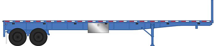 Walthers SceneMaster 2701 - HO 40ft Flatbed Trailer - Kit - 2-Pack - Blue