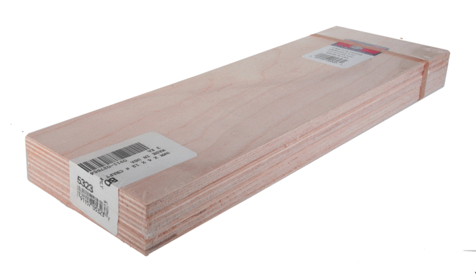 Midwest Products 5323 - Craft Plywood Sheet - 4 x 12inch x 3/8inch Thick - (3 pkg)