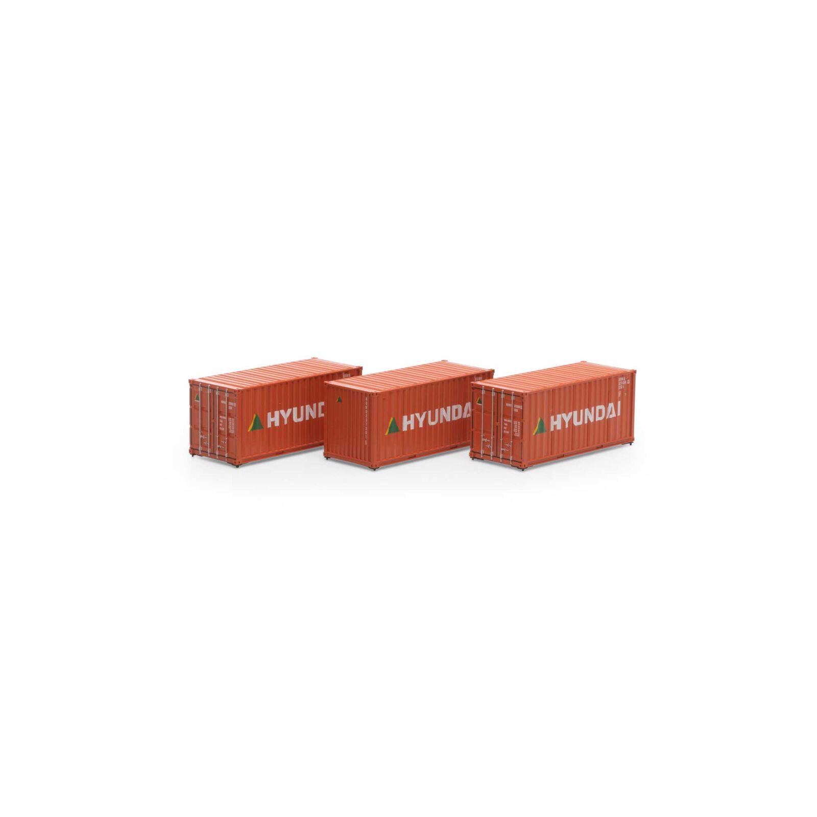 Athearn RTR 27783 - HO 20ft Corrugated Container - Hyundai/HDMU #1 (3pk)