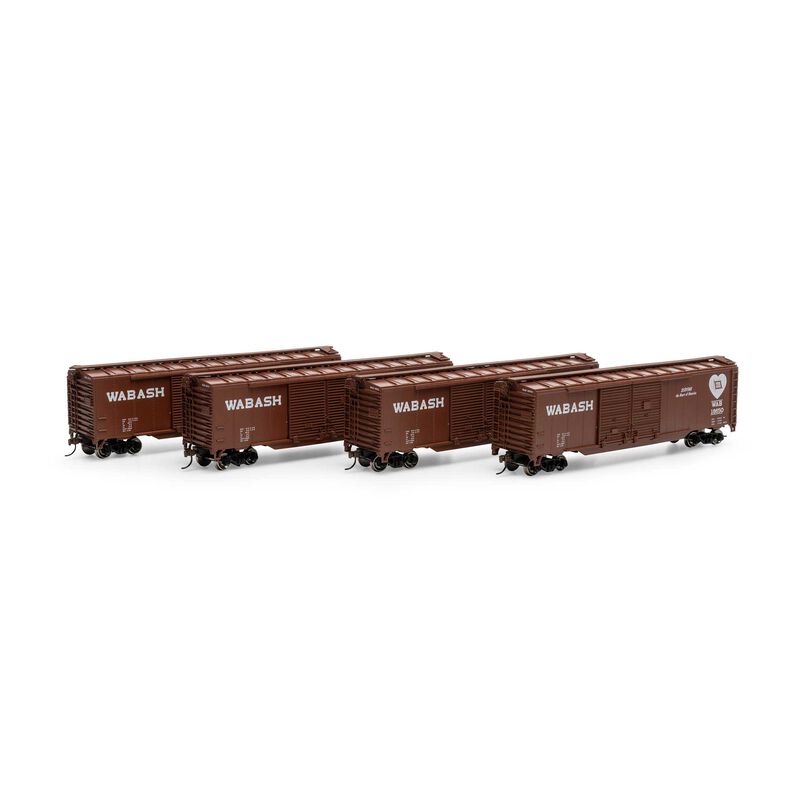 Athearn Roundhouse 1004 - HO PS-1 Double Sliding Door Box Car, WAB 'Heart / Flag', #18263 / 18650...