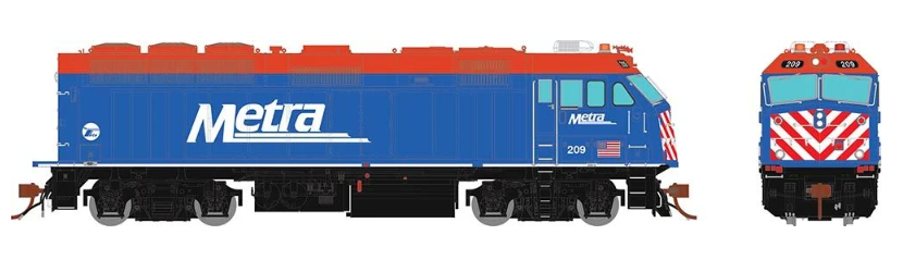 Rapido 83703 - HO F40PHM-2 - DC/DCC/Sound - Metra: Blue Scheme #209