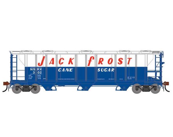 Athearn Genesis 1263 - HO Scale PS-2 2893 3-Bay Covered Hopper - Jack Frost NSRX #302