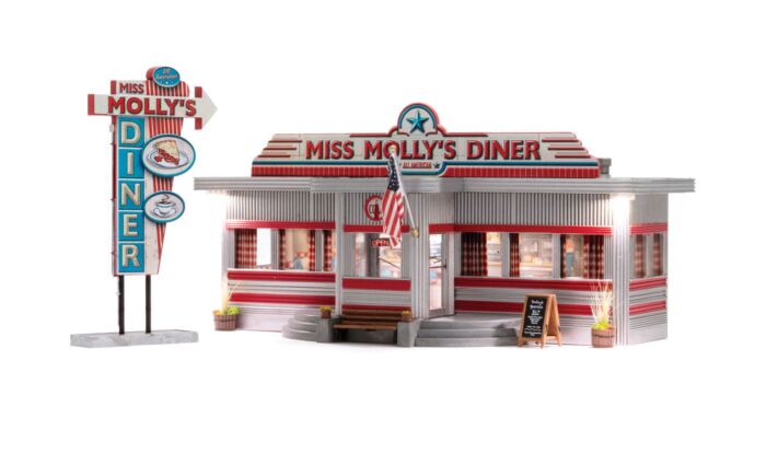 Woodland Scenics 4956 - N Mollys Diner- Built & Ready Landmark Structures - Assembled