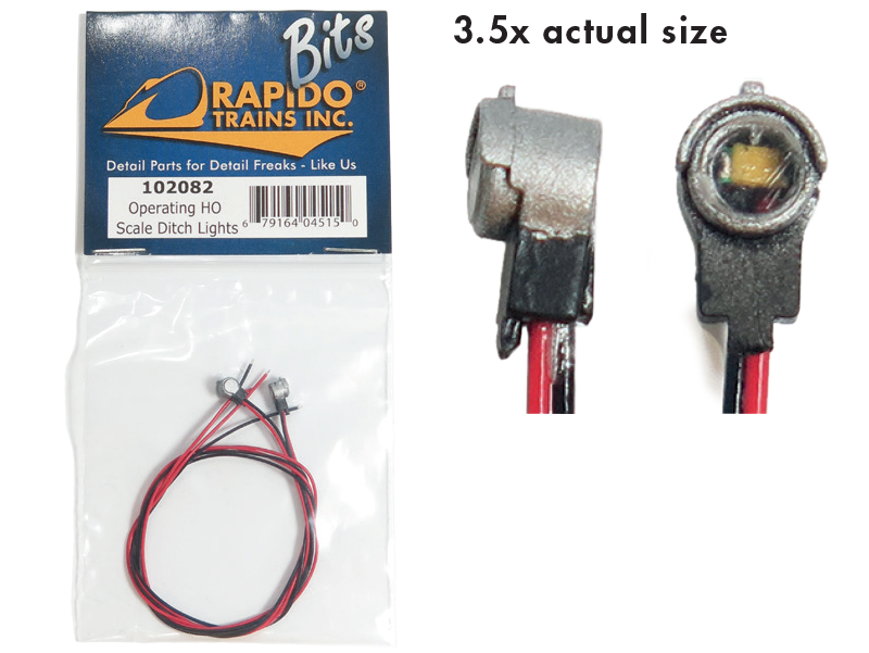 Rapido Trains 102082 HO Scale Operating Ditch Lights - 2 pair