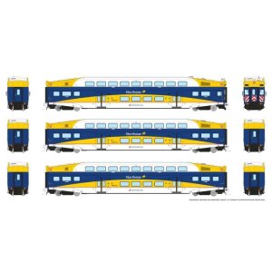 Rapido 1110012 - HO BiLevel Commuter Car: Northstar: Set #1 (Cab: 606 Coaches: 702, 707)