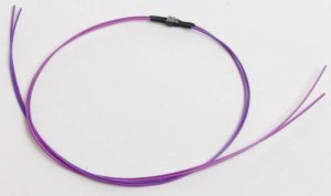 TCS 1522 - 2-Pin Micro Connector -- With 6" 15.2cm Purple Wires .098 x .06 x .12"